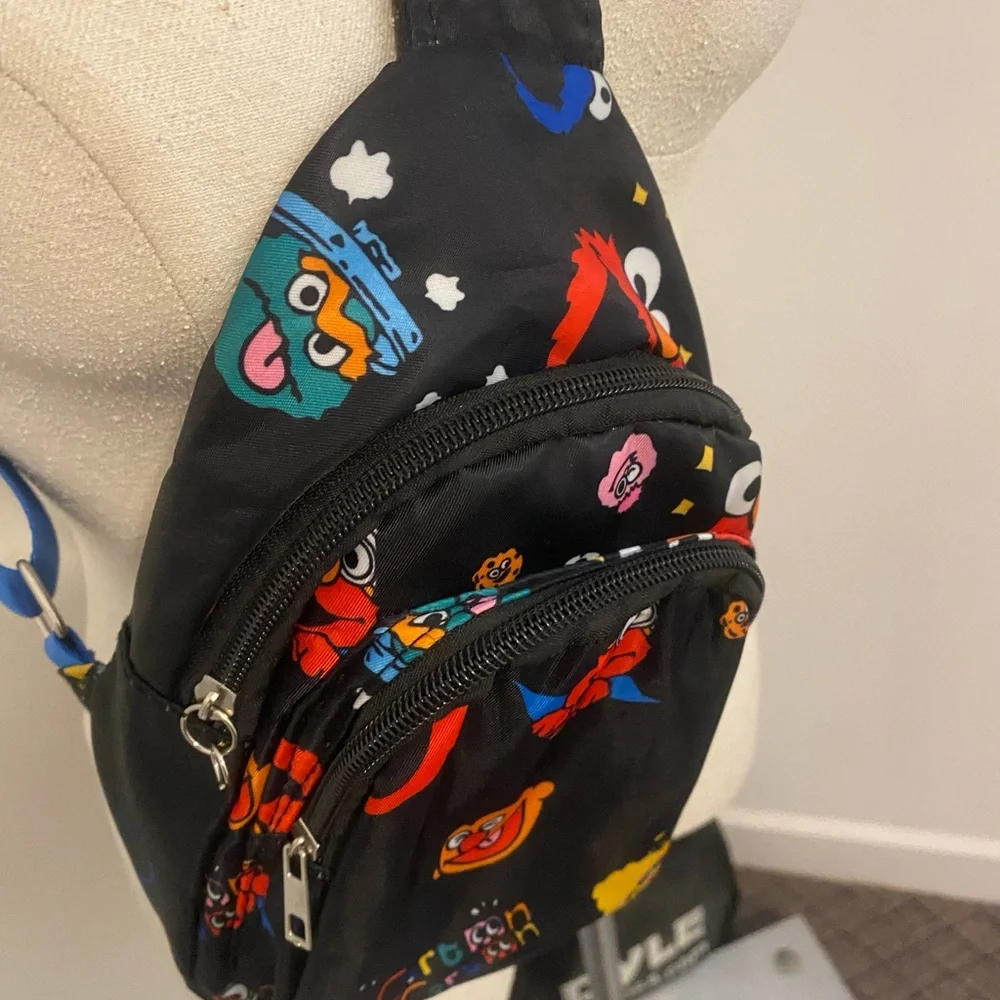 Cartoon Character Kids Sling Bag - Black